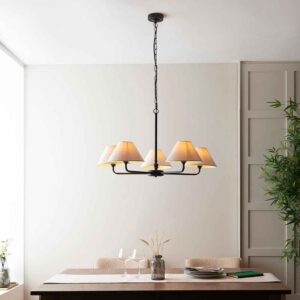 Livie Metal 5 Ceiling Pendant Light in Matt Black