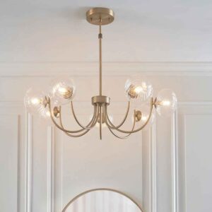 Haydon Metal 7 Ceiling Pendant Light in Warm Antique Brass